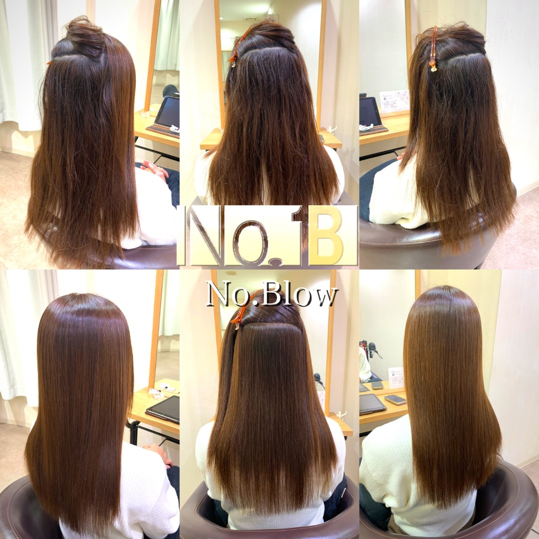 うねりや広がりのあるロングヘアと、ストレートに整った髪を後方・側方から比較